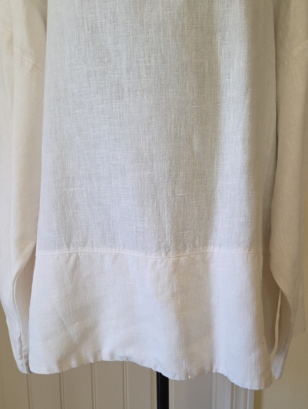 Bryn Walker White Linen Lagenlook Top, Size XXL - Picture 3 of 11